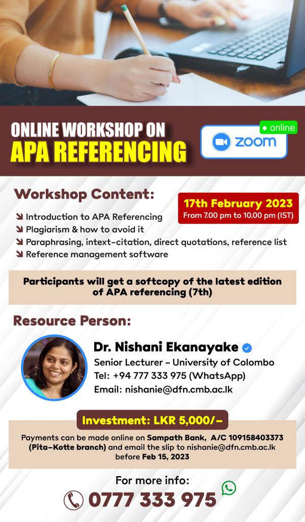 Online Workshop on APA Referencing