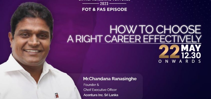 The workshop on “How to choose a right career effectively” conducted by Mr. Chandana Ranasinghe