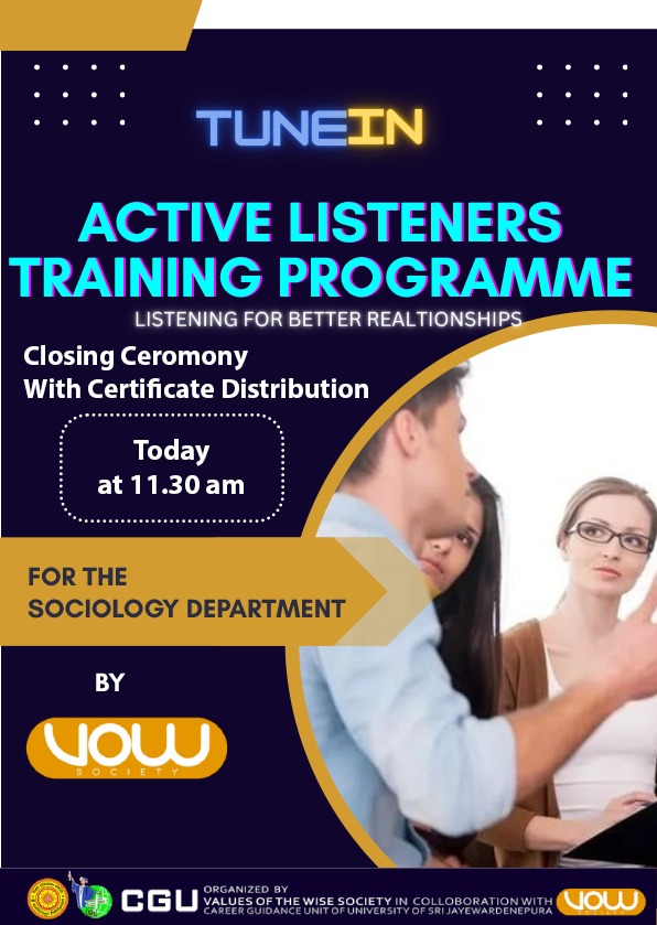 Tune In Active Listeners’ Training Programme | VOW Society